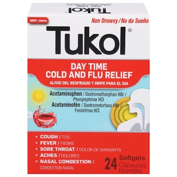 Tukol Cold and Flu Relief, Day Time, Softgels