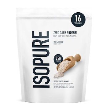 Isopure Zero Carb Zero Carb Protein Powder, Whey Protein Isolate Powder, Unflavored 1 Pound