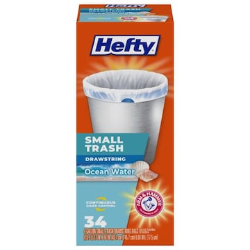 Hefty Trash Bags, Drawstring, Ocean Water, Small Trash