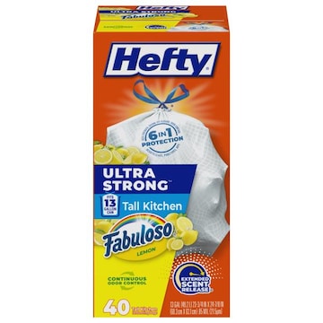 Hefty Ultra Strong 13 Gallon Fabuloso Lemon Tall Kitchen Drawstring Bags