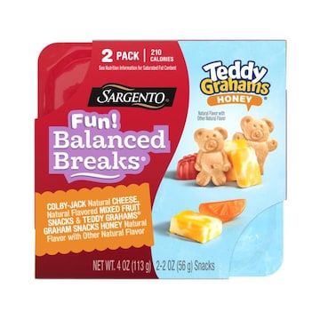 Sargento Sargento® Fun! Balanced Breaks® Colby-Jack Natural Cheese, Natural Flavored Mixed Fruit Snacks & TEDDY GRAHAMS® Graham Snacks Honey, 2-Pack