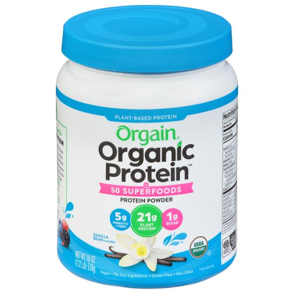 Orgain Organic Protein Protein Powder, Vanilla Bean Flavored, 50