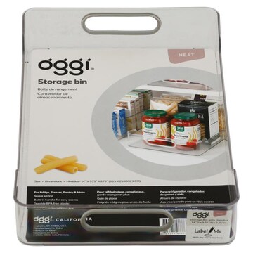 Oggi Cabinet Storage Bin 14x10, Clear