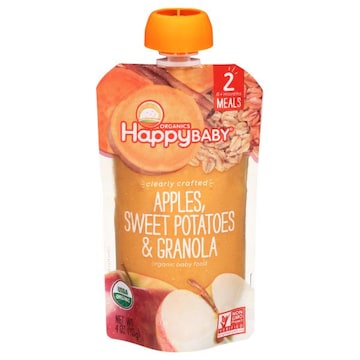 HappyBaby Organics Apples, Sweet Potatoes & Granola, 2 Meals (6+ Months)
