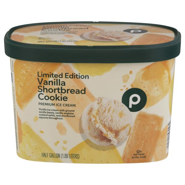Publix Ice Cream, Premium, Vanilla Shortbread Cookie Publix Super Markets