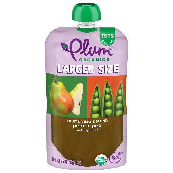 Plum Organics® Tots & Beyond Pear, Spinach + Pea 7.5oz Pouch Publix Super Markets