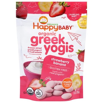 HappyBaby Organics Gluten Free Crawling Baby Strawberry Banana Greek Yogis