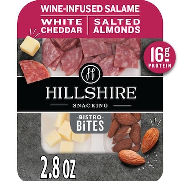 Hillshire Snacking Protein Bistro Bites, Wine-Infused Salami, White Cheddar Cheese, Salted Almonds