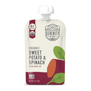 Serenity Kids Organic Sweet Potato & Spinach with Organic Olive Oil