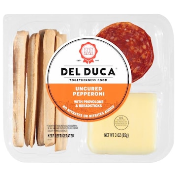 Del Duca Uncured Pepperoni, with Provolone & Breadsticks