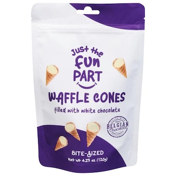Just the Fun Part Waffle Cones, White Chocolate, Bite-Sized