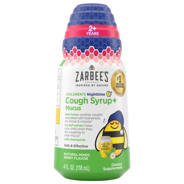 Zarbee's Cough Syrup + Mucus, Children's, Nighttime, Natural Mixed