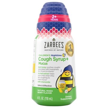 Zarbee's Children's Nighttime Natural Mixed Berry Flavor Cough Syrup + Mucus