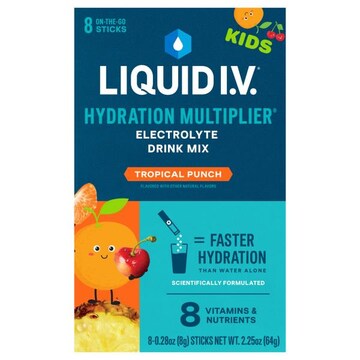 Liquid I.V. Hydration Multiplier Electrolyte Drink Mix, Tropical Punch, Kids