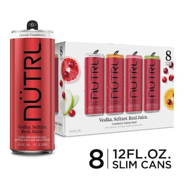 Nutrl Vodka Seltzer Fruit Variety 8 Pack, 12 fl oz Cans