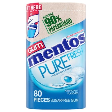 Mentos Gum, Sugar Free, Fresh Mint