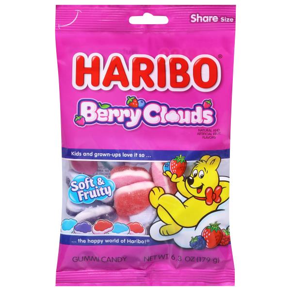 Haribo Gummi Candy, Berry Clouds, Share Size Publix Super Markets