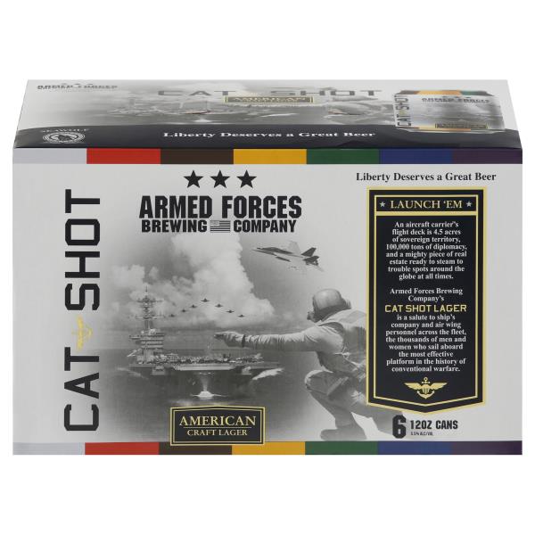 Armed Forces Brewing Company Beer, Craft Lager, American, Cat Shot
