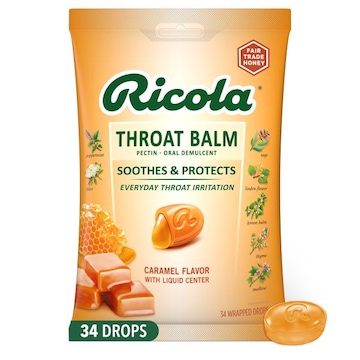 Ricola Caramel Flavor Throat Balm Drops