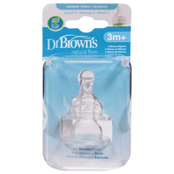 Dr. Brown's Natural Flow Level 2 (3 Months+) Narrow Silicone