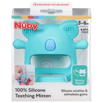Nuby Teething Mitten, 100% Silicone, 3-6m