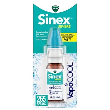 Vicks Severe + VapoCool Sinex Severe VapoCOOL Ultra Fine Nasal Mist, Nasal Decongestant, Over-the-Counter Medicine, 265 Sprays