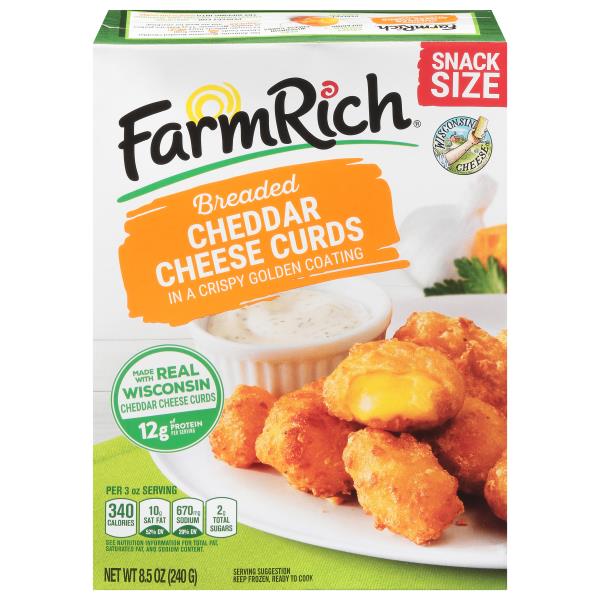 Farm Rich Curds, Cheddar Cheese, Breaded, Snack Size Publix Super Markets
