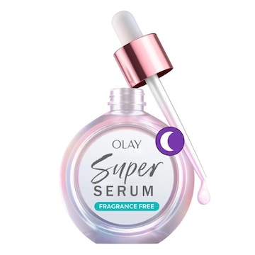 Olay Serums Super Serum Night Repair, Fragrance-Free - Niacinamide, Peptide, Salicylic & Lactic Acid, Glycerin ?- 5-in-1 Skin Care Benefits - Hydrating, Evens Ton