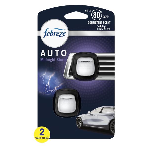 Febreze Air Freshener, Auto, Midnight Storm, Vent Clips Publix Super