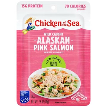 Chicken of the Sea Wild Caught Alaskan Pink Salmon in Spring Water Packet, Low Sodium