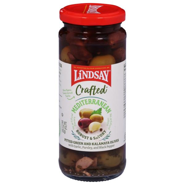 Lindsay Crafted Olives, Green and Kalamata, Pitted, Mediterranean