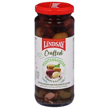 Lindsay Crafted Olives, Green and Kalamata, Pitted, Mediterranean