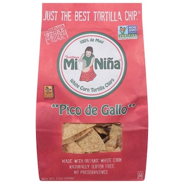 Mi Nina Tortilla Chips, White Corn, Pico De Gallo