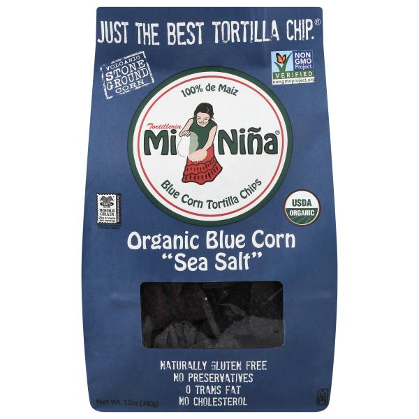 Mi Nina Tortilla Chips, Organic, Blue Corn, Sea Salt | Publix