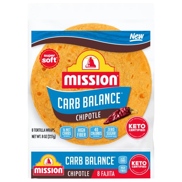Mission Carb Balance Tortilla Wraps, Chipotle, Fajita, Super Soft