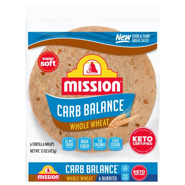 Mission Carb Balance Tortilla Wraps, Burrito, Whole Wheat, Super Soft