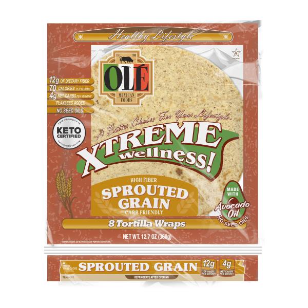 Ole Mexican Foods Xtreme Wellness! Tortilla Wraps, Sprouted Grain, High