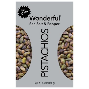 Wonderful No Shells Sea Salt & Pepper Pistachios