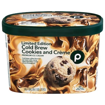 Publix Ice Cream, Cold Brew Cookies and Creme, Premium