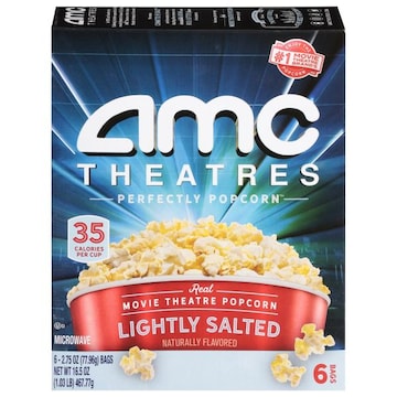 Amc Theatres Popcorn Perfectly Popcorn Popcorn, Lightly Salted, Movie Theatre, Microwave