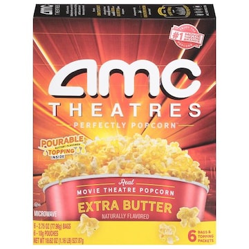 AMC Theatres Perfectly Popcorn Popcorn, Extra Butter, Movie Theatre, Microwave