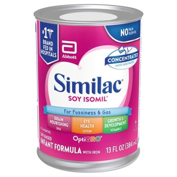 Similac Soy Isomil Infant Formula with Iron, Soy-Based, OptiGro, Concentrated, 0-12 Months
