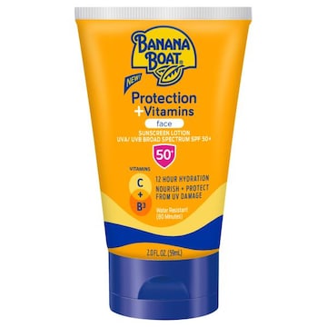 Banana Boat Sunscreen Lotion, Protection + Vitamins, Face, Broad Spectrum SPF 50+
