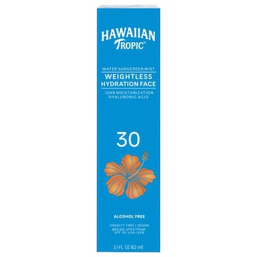 Hawaiian Tropic Water Sunscreen Mist, Weightless Hydration Face, SPF 30