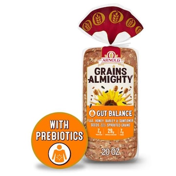 Arnold Grains Almighty Gut Balance Whole Grains Thin Sliced Bread, 20 oz