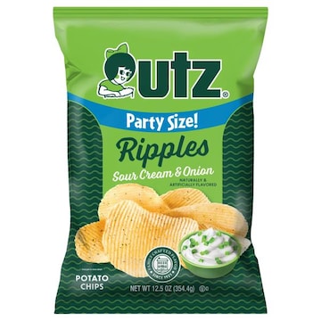 Utz Ripples Sour Cream & Onion Potato Chips Party Size!