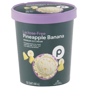 Publix Ice Cream, Lactose-Free, Pineapple Banana, Premium