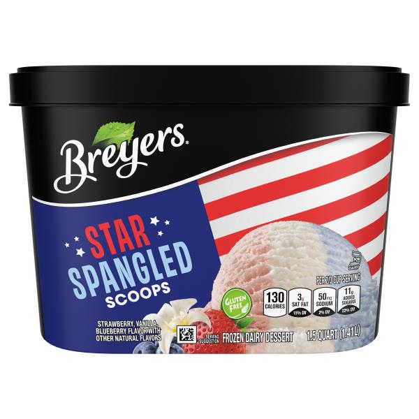 Breyers Frozen Dairy Dessert, Star Spangled, Scoops Publix Super Markets