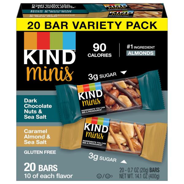 Kind Minis Bars Dark Chocolate Nuts And Sea Salt Caramel Almond Sea Salt Variety Pack Publix