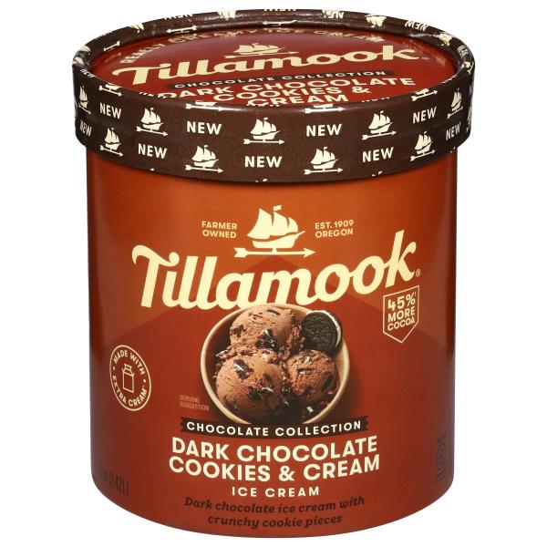 Tillamook Ice Cream, Dark Chocolate Cookies & Cream | Publix Super Markets